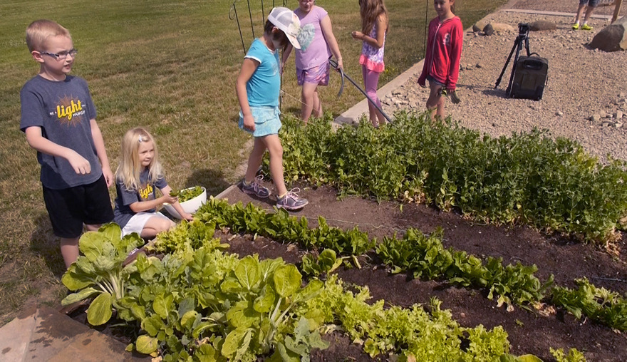 kids watering planter Lake Harriet